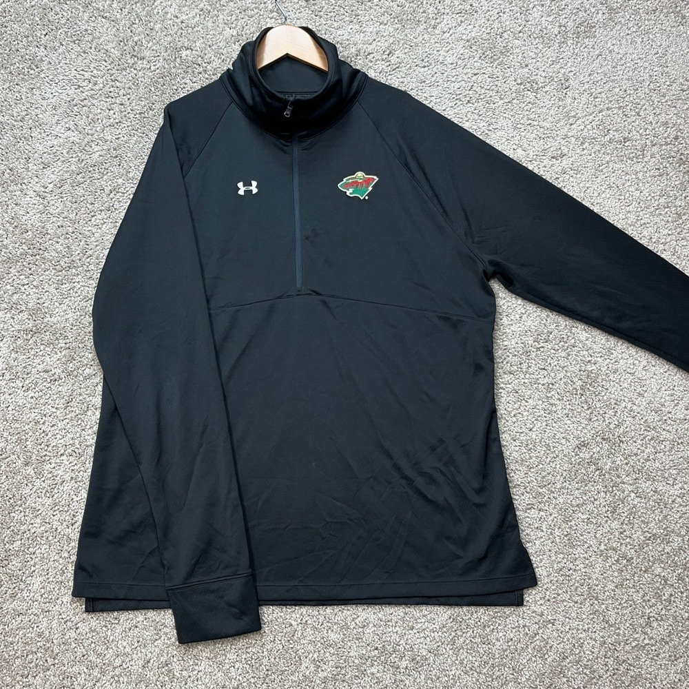 Minnesota Wild Under Armour Pullover Mens‎ 2XL Black Long Sleeve Quarter-Zip NHL